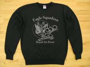 R.A.F. Eagle Squadron 黒 9.7oz トレーナー グレー 2XL 大きいサイズ スウェット イギリス空軍 イーグル飛行中隊 U.S. AIR FORCE