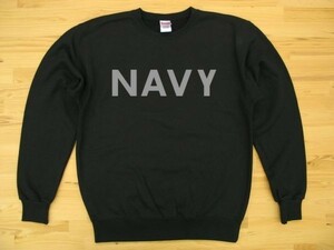 NAVY 黒 9.7oz トレーナー グレー 2XL 大きいサイズ スウェット ロゴ ネイビー 海軍 USN U.S.