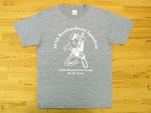 387th Bombardment Squadron 杢グレー 5.6oz 半袖Tシャツ 白 S ミリタリー 5th air force 312th bomb group オウム