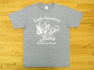 R.A.F. Eagle Squadron 杢グレー 5.6oz 半袖Tシャツ 白 XXXL 大きいサイズ ミリタリー イギリス空軍 イーグル飛行中隊 U.S. AIR FORCE