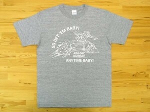 AIM-54 フェニックス 杢グレー 5.6oz 半袖Tシャツ 白 XL ミリタリー F-14 トムキャット ミサイル