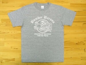 Bomber Barons 杢グレー 5.6oz 半袖Tシャツ 白 XXXL 大きいサイズ ミリタリー ボンバーバロンズ 第23爆撃飛行隊 U.S. AIR FORCE