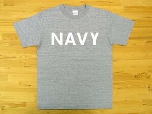 NAVY 杢グレー 5.6oz 半袖Tシャツ 白 XXXL 大きいサイズ ミリタリー ロゴ ネイビー 海軍