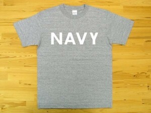 NAVY 杢グレー 5.6oz 半袖Tシャツ 白 XXL 大きいサイズ ミリタリー ロゴ ネイビー 海軍