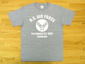 U.S. AIR FORCE 杢グレー 5.6oz 半袖Tシャツ 白 S ミリタリー エアフォース アメリカ空軍