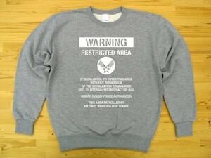 RESTRICTED AREA 杢グレー 9.7oz トレーナー 白 M スウェット U.S. AIR FORCE ステンシル