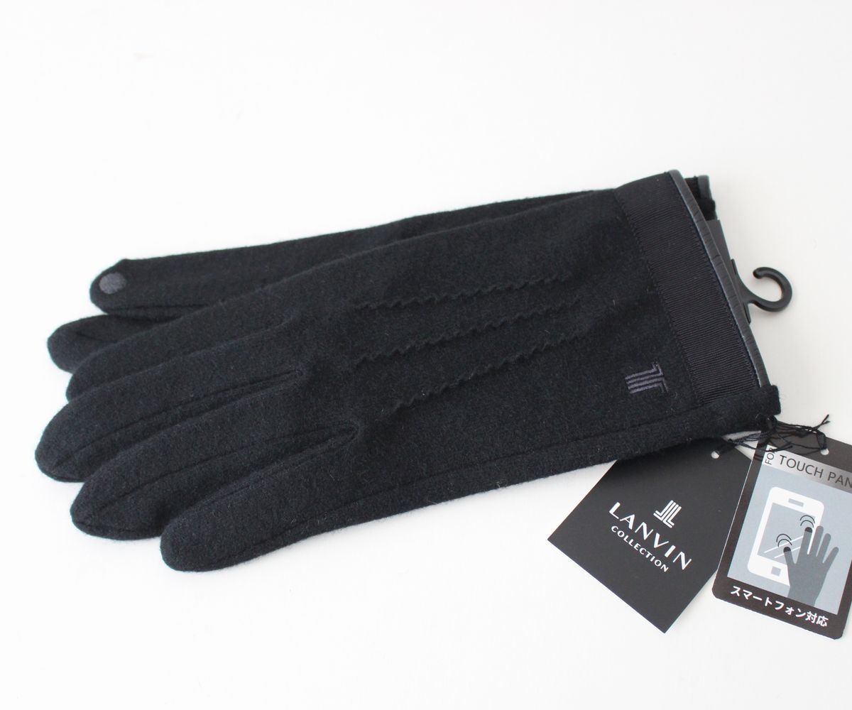 新品 ランバン 手袋 羊革 スマホ対応 カシミヤ 日本製 紳士 グローブ