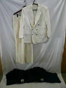 ◆z-2802-45 JR東日本 JR北海道 制服 夏用 白 紺 上着 ズボン まとめて ※旧デザイン