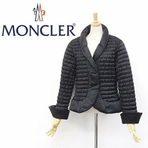 茶タグ◆MONCLER/モンクレール フレアスリーブ ショールカラー ダウン ジャケット ブラック 1