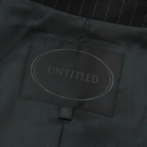 ◆UNTITLED/アンタイトル ストレッチ ストライプ柄 1釦 ジャケット＆スカート パンツ 3ピース スーツ セットアップ チャコールブラック 42_画像4