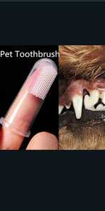 安心な送料無料！ペット用　歯ブラシ歯磨き4個セット　犬　猫　口臭歯石予防　ソフトペットフィンガー