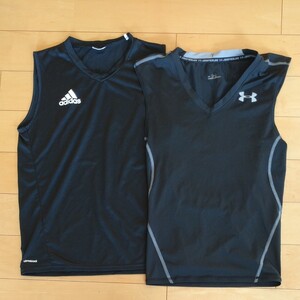 adidas アンダーアーマー 黒のインナー インナーシャツ