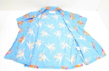 Aloha Blossom アロハブロッサム Birds Of Paradise Aloha Shirts / Sax SIZE:38 半袖 シャツ □UF3274_画像3