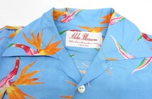 Aloha Blossom アロハブロッサム Birds Of Paradise Aloha Shirts / Sax SIZE:38 半袖 シャツ □UF3274_画像7