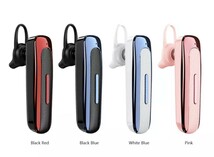 イヤホン　Bluetooth　ワイヤレスイヤホン 耳掛け型　イヤフォン イヤホンマイク 片耳　USB 充電 高音質 超軽量　テレワーク　音楽　赤　21_画像4