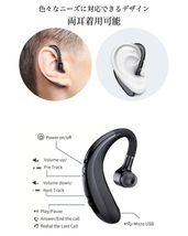 Bluetooth　イヤホン　ワイヤレスイヤホン 耳掛け型　イヤフォン イヤホンマイク 片耳　USB 充電 高音質 超軽量　テレワーク　ブルー　21_画像7