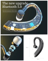 Bluetooth　イヤホン　ワイヤレスイヤホン 耳掛け型　イヤフォン イヤホンマイク 片耳　USB 充電 高音質 超軽量　テレワーク　ブラック 21_画像7