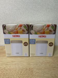 サーモス 真空断熱スープジャー 500ml ホワイト JBT-500 2個セット