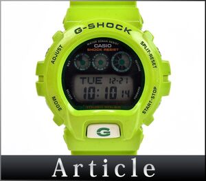 117366☆動作確認済 訳あり CASIO カシオ G-SHOCK 腕時計 ソーラー デジタル G-6900-GR 樹脂 ブラック グリーン メンズ カジュアル/ D