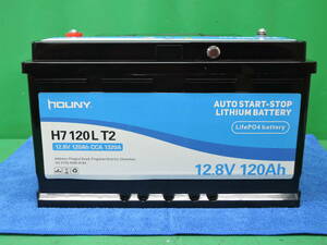 即日発送 LiFePO4 リン酸鉄リチウムイオン バッテリー 12.8V 120Ah 電圧表示機能付き 重量約10Kg 車 ボート キャンプ ソロキャン ①