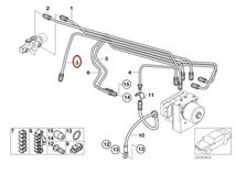 BMWミニMINIクーパーCOOPERフロントR50右RA16ブレーキホースW10ブレーキラインOneブレーキパイプR52キャリパーR53クーパーSカブリオレE46_画像4