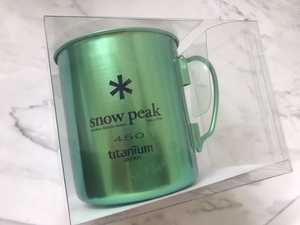 日本未発売 海外限定カラー☆SNOW PEAK チタンマグ グリーン シングルウォール 450 新品未使用送込 価格交渉可☆スノーピーク 緑 titanium