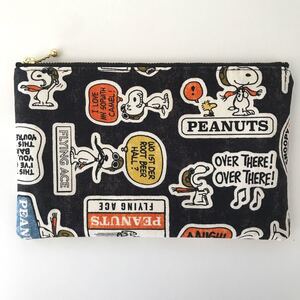 スヌーピー (フライングエース) ハンドメイド フラットポーチ