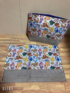 ハンドメイド 2点セット 入園 入学 ランチョンマット お弁当袋 ポケモン ポケットモンスター 小学校 保育園 幼稚園