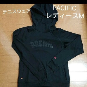 PACIFIC パシフィック テニス ウェア レディース フード パーカー ブラック　黒 M　スポーツ　ファッション　トップス