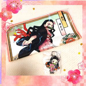 鬼滅の刃 禰豆子 ハンドタオル&キーホルダー ラバーストラップ