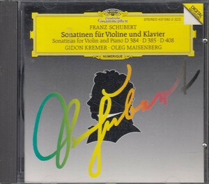 独盤DGCD美品状態良好　クレーメル、マイセンベルク/シューベルトヴァイオリンとピアノのためのソナタ　kremer maisenberg schubert violin