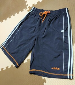 ☆AHP-365 アディダス ハーフパンツ 紺&水色 サイズ L