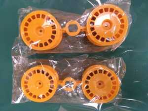 タミヤ 電動RC 四駆バギー用 ラージディッシュホイール 前後 イエロー 黄色 アバンテMK2 キット同梱品 DB01 DF03 TT02B TD4 トップフォース