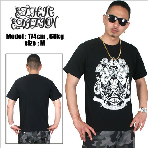 Mサイズ ETHIC EDITION エシック エディション EYES Tシャツ【ブラックxホワイト】黒 白 モノトーン ストリート ドメス アメージング 服