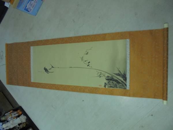 AKa5674　宮本武蔵　二天　印刷　掛軸 AKa5674宮本武蔵二天印刷掛軸