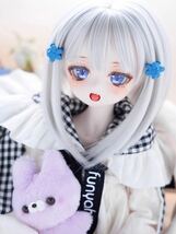 【＋Roco＆Coco＋】ddh-01 カスタムヘッド セミホワイト ソフビ盛り 開口 ＊難アリ ＋自作アイ2種 +磁石式舌パーツ mdd SW_画像2