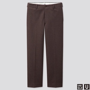 UNIQLO U（ユニクロ　ルメール　コラボ） ワイドフィットストレートジャージーパンツ DARK BROWN 88サイズ 新品タグ付き試着のみ レア