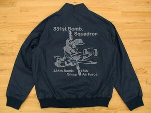 第831爆撃飛行隊 ネイビー スイングトップ グレー 4XL フライトジャケット ma-1ミリタリー ねずみ U.S. AIR FORCE