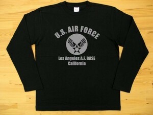 U.S. AIR FORCE 黒 5.6oz 長袖Tシャツ グレー 3XL 大きいサイズ ミリタリー エアフォース アメリカ空軍