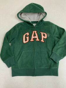 値下げ！■ＧＡＰ■新品■ロゴパーカー■１２０■グリーン■ギャップ■フリース■ジップアップ■人気のタイプ21●3-2