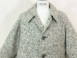  супер редкий { самый старый вид / IRISH TWEED / один листов рукав }40s50s прекрасный товар [ BURBERRYS Британия производства Mix твид bar ma машина n пальто 38 Vintage ]