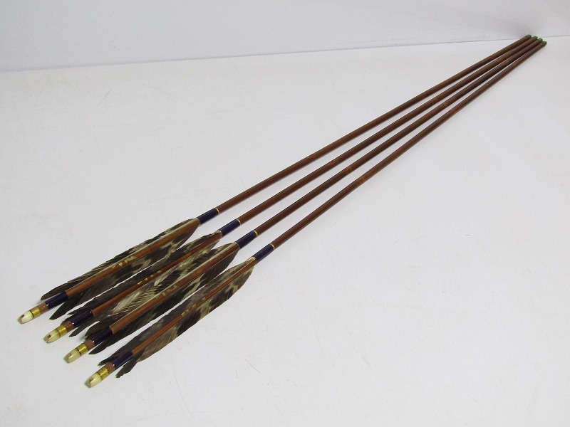 お気に入りの 弓道 弓道具 竹矢 二手四本組 長さ：約92.5cm 重さ:約18 