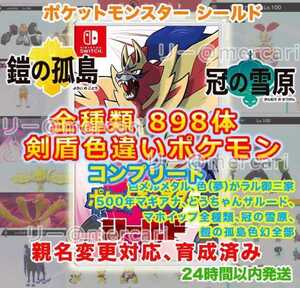 ポケットモンスター ソード シールド 全国図鑑完成 色違い全種 ゼラオラ メルメタル アルセウス ザルード