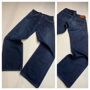 完売　DRYBONES ドライボーンズ × ギターウルフ　JET G JEANS CDP-555 濃紺デニム 赤耳　ジーンズ　パンツ　W28 約71cm GUITAR WOLF