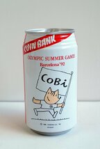 [W1332] コカ・コーラ コインバンク バルセロナオリンピック ’92 / コビー (Cobi) Coca Cola Coke 缶貯金箱 五輪グッズ コレクション_画像1