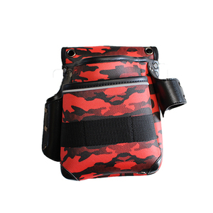 ■2段腰袋 PW-90 赤 ハーネス安全帯対応 軽量 丈夫 ウエストバッグ 工具袋