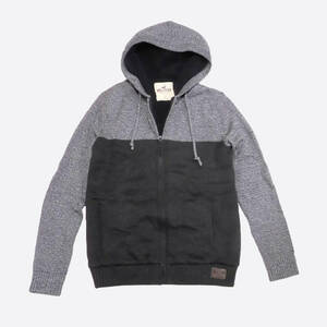 ★SALE★Hollister/ホリスター★裏シェルパ付フルジップニットパーカー (Grey/Olive/L)