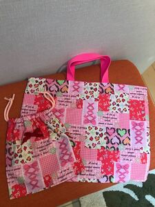 レッスンバック 上靴入れ コップ入れ ハンドメイド