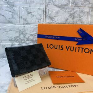[1 jpy ]LOUIS VUITTON Louis Vuitton auger nai The -duposhu card-case card pass case Damier gla Fit men's lady's 