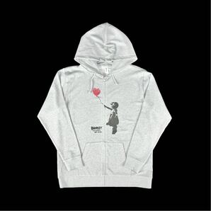 新品 バンクシー BANKSY 愛はごみ箱の中に 風船と少女 オークションシュレッダー 逆向き ジップアップ パーカー XL XXLサイズ 大きいビッグ